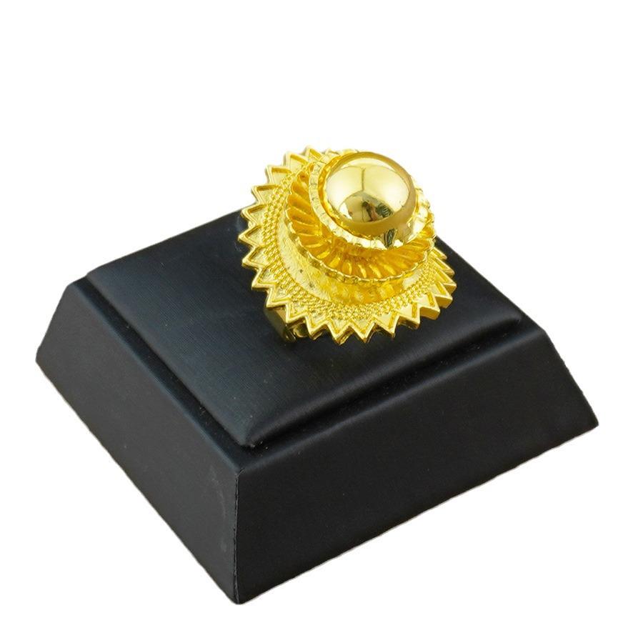 24k Gold-Plated Jewelry Set: Classic Sphere Necklace, Earrings, Ring, Sun Pendant for Men and Women