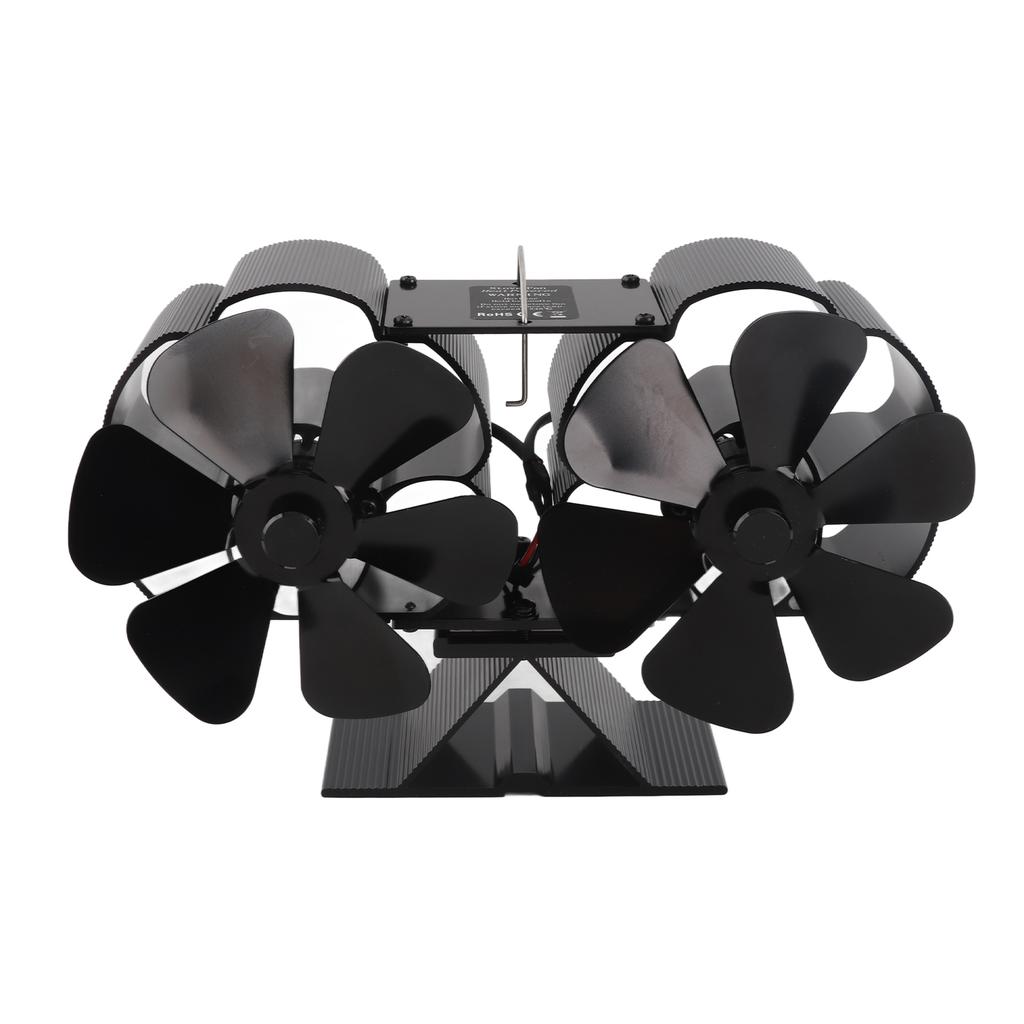 Fireplace Fan Quiet Operating 180 220CFM 1400rpm Aluminum Alloy 6 Blade Heat Powered Wood Stove Fan