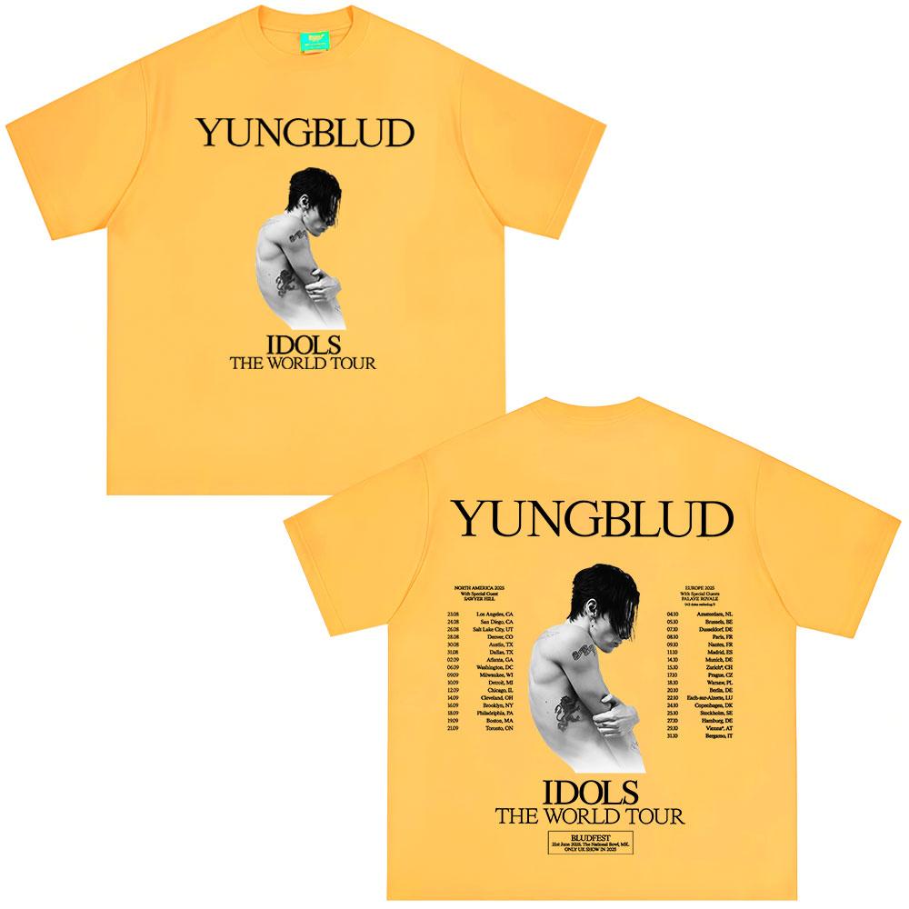 Yungblud IDOLS The World Tour 2025 T Shirts Fans Gift Unisexs Women Hip Hop Short Sleeve Tshirts Oversized Casual Cotton Tshirt