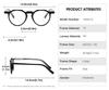 TR90 Frame Plug-in Anti Blue Light Glasses European and American Minimalist and High-end Round Frame Color Blocked Flat Lens
