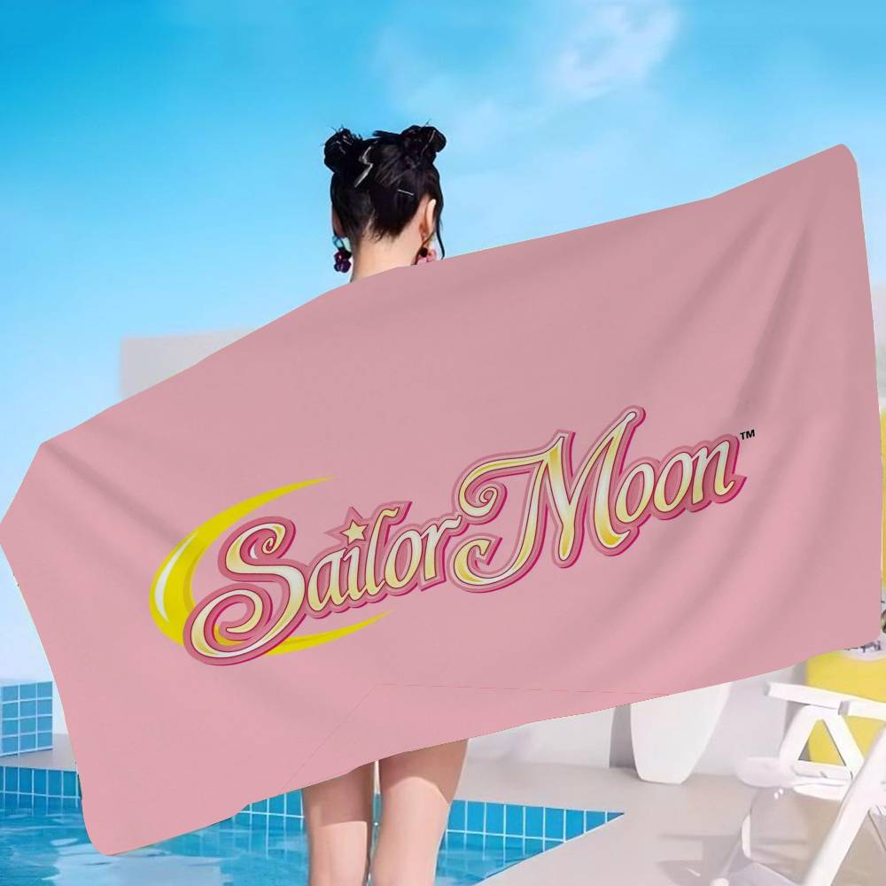 S-Sailores Cute Girl Moon Beach Towel Colorful Bath Towels for Microfiber Quick Dry Custom Sand Free Beach Yoga Spa Gym Pool