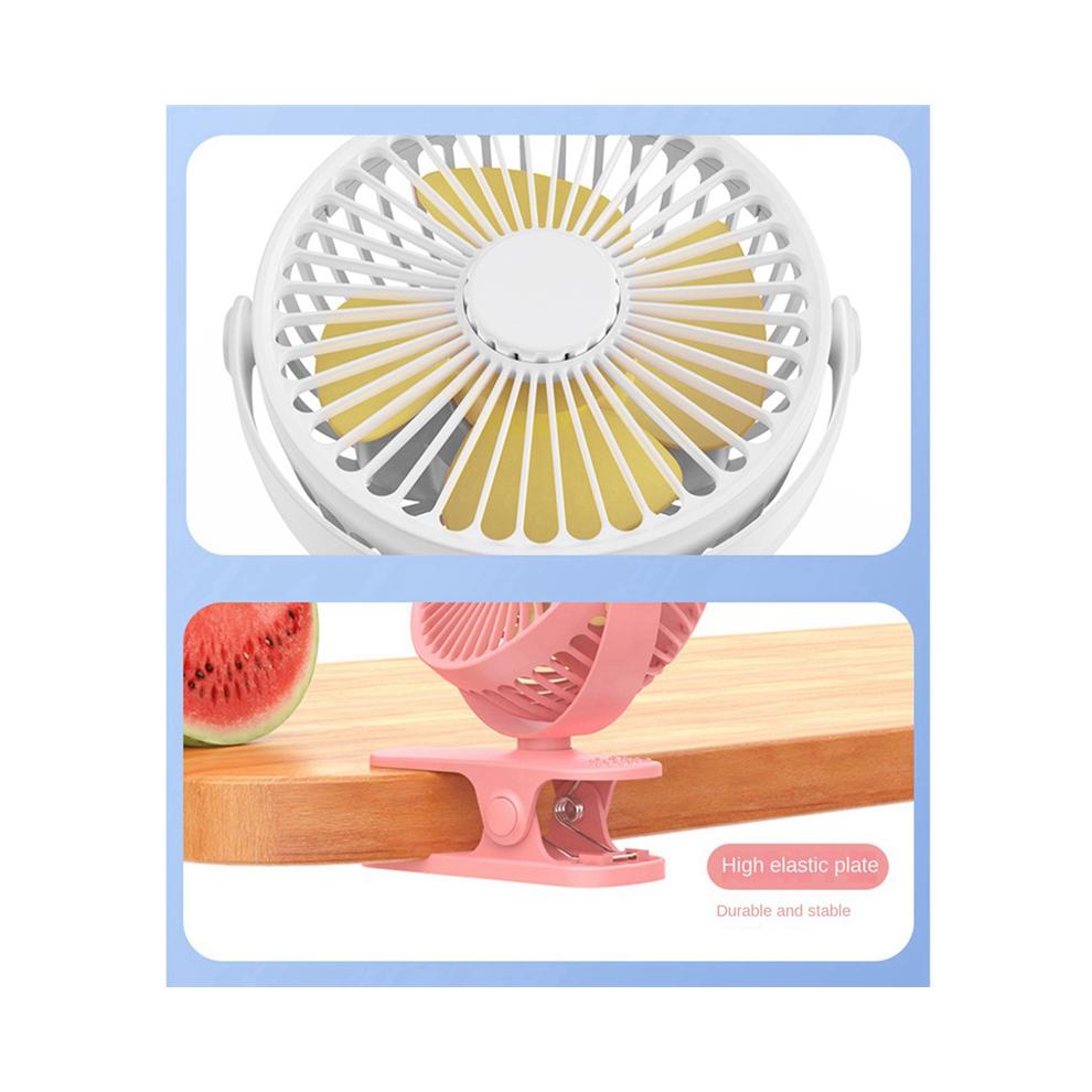 1200Mah Summer Clip-on Fan Portable Automatic Oscillating Head Rechargeable High Wind Power for Student Black