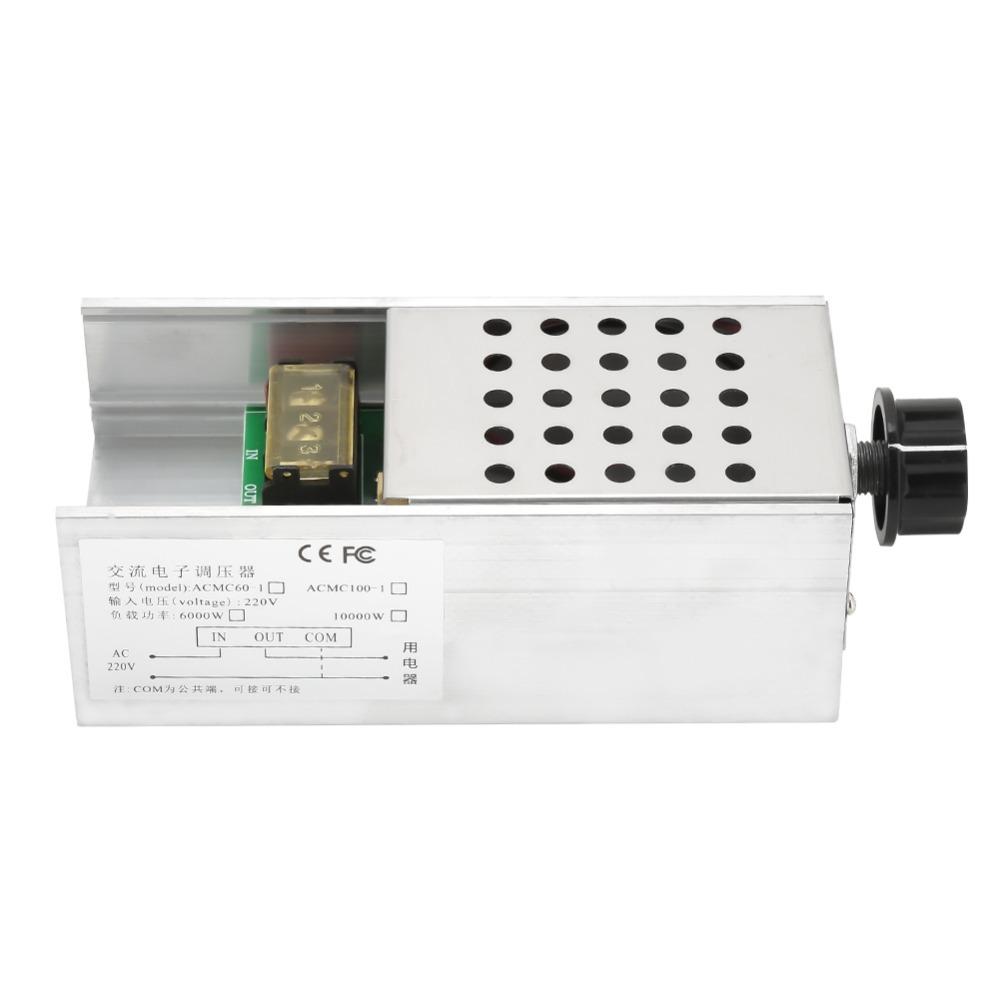 

6000W SCR Electric Voltage Regulator AC 220V High Power Motor Speed Controller Stable Performance Adjustable Thermostat чорний