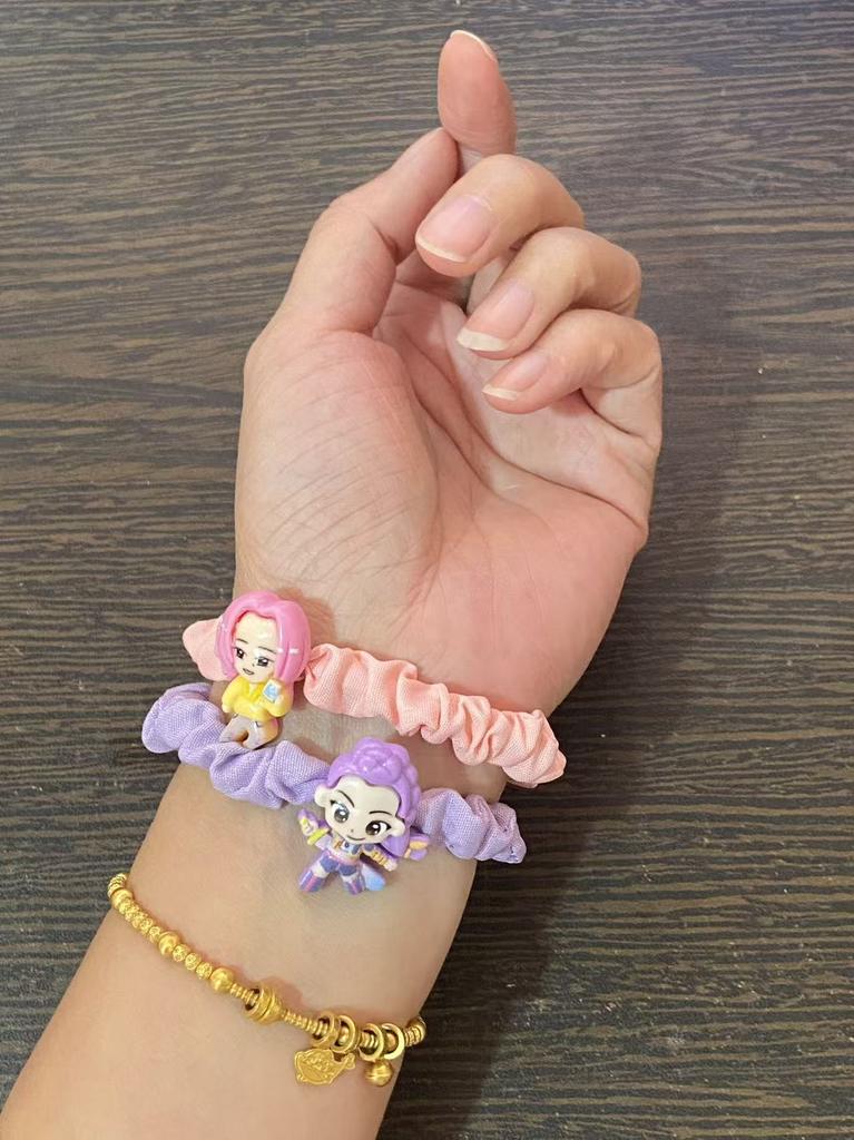 6 Pcs Demon Hunter Cartoon Hair Ties Cute Anime Hair Ropes Set for Women, Kawaii Elastic Hair Circles Ponytail Holders Girls Bir