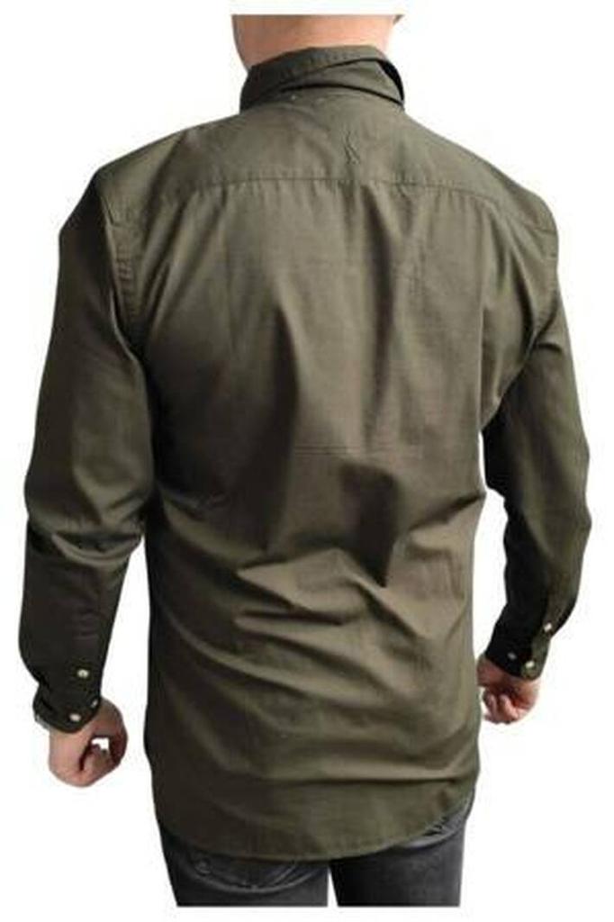Tommy Hilfiger long-sleeved olive shirt, Size XXL