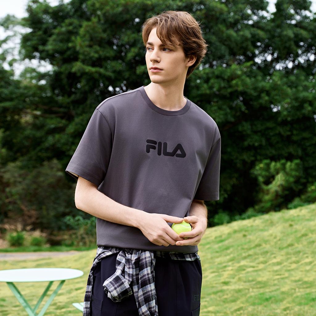 FILA Original Colorful Fashion Simple Classic Retro Large Logo Sports Trendy Casual Versatile Comfortable Loose Short Sleeve T-Shirt F51U619102FDY