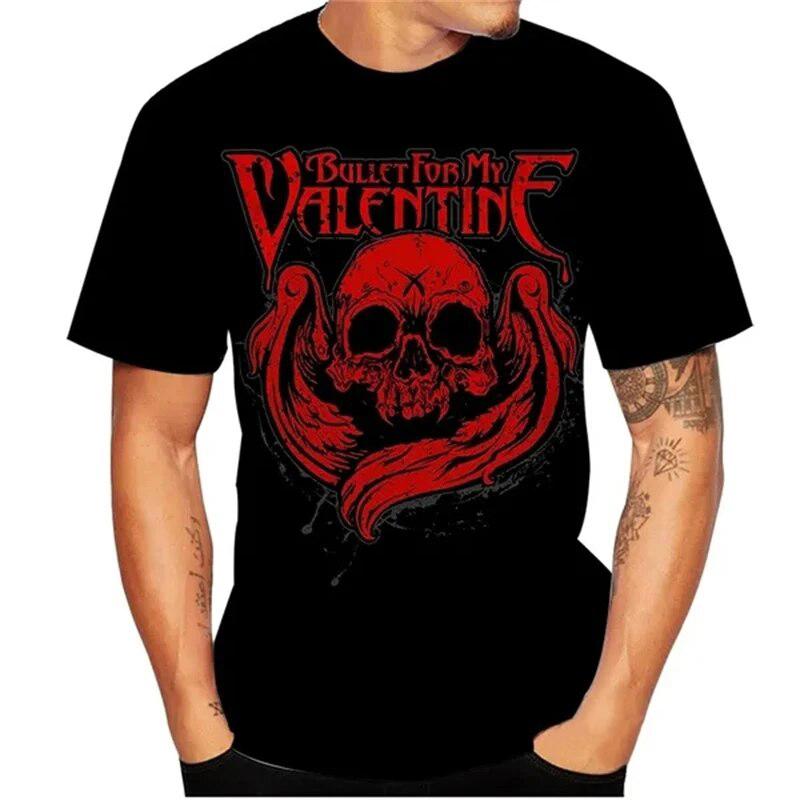 Rock Band Bullet For My Valentine T-shirt Stampate 3D Uomo Donna Moda Oversize Manica Corta T-shirt Magliette da Uomo Top Abbigliamento Uomo
