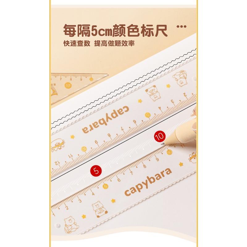 Stationery Geometry Ruler Set With Compass Iron Box For Students Exam Drawing