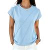 Women's Elegant Round Neck Short Sleeve T Shirt Top Casual Loose Fit Lightweight Soft Fabric Summer Wear
