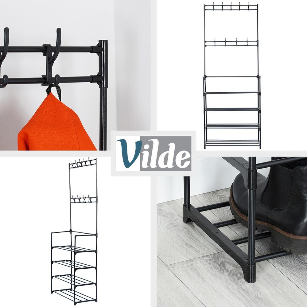 Clothes Hanger + Shelf Metal Shoe Rack Wardrobe