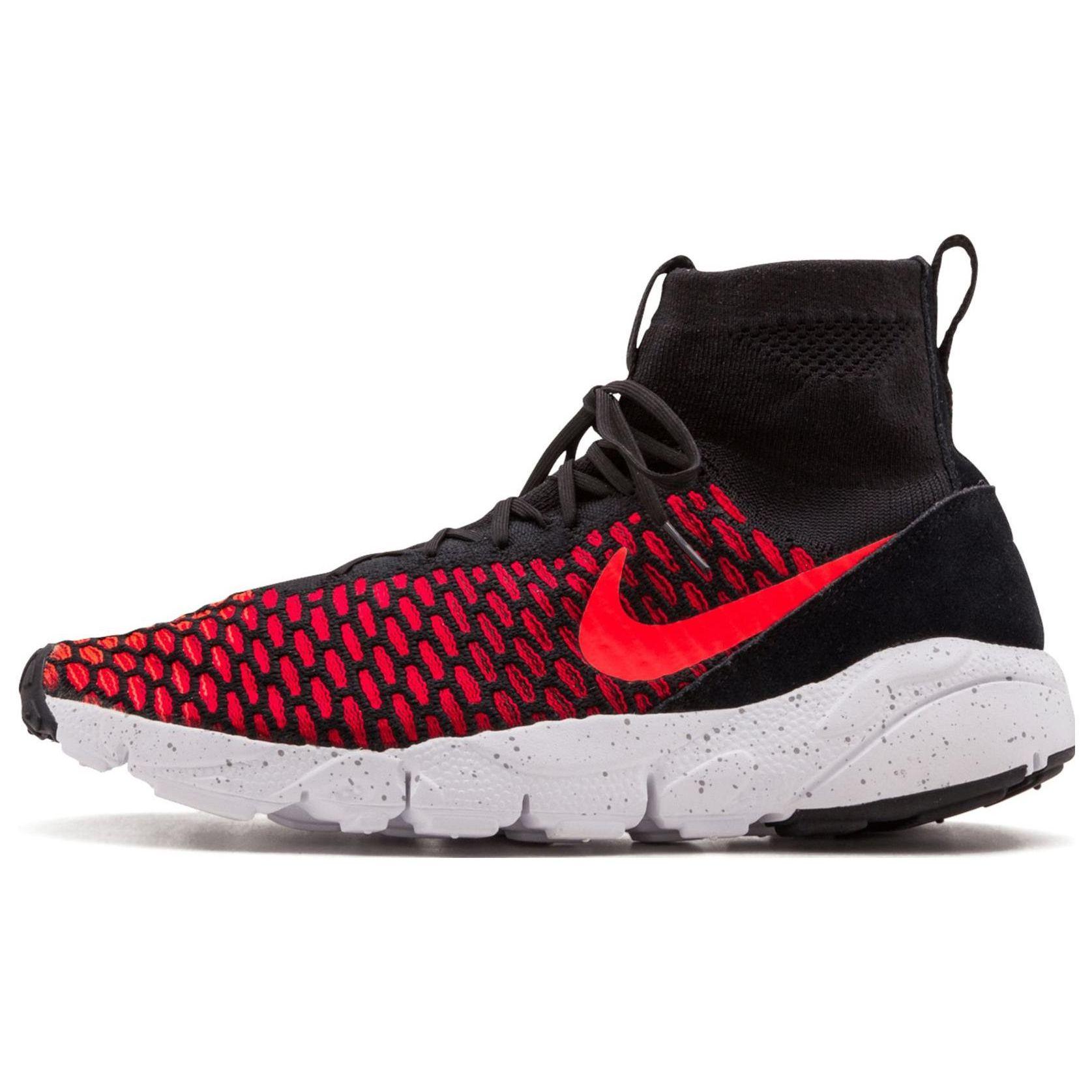 

Nike Air Footscape Magista Flyknit Черные красные мужские кроссовки для спортзала Холодно-серые Ярко-Малиновые 816560-002
