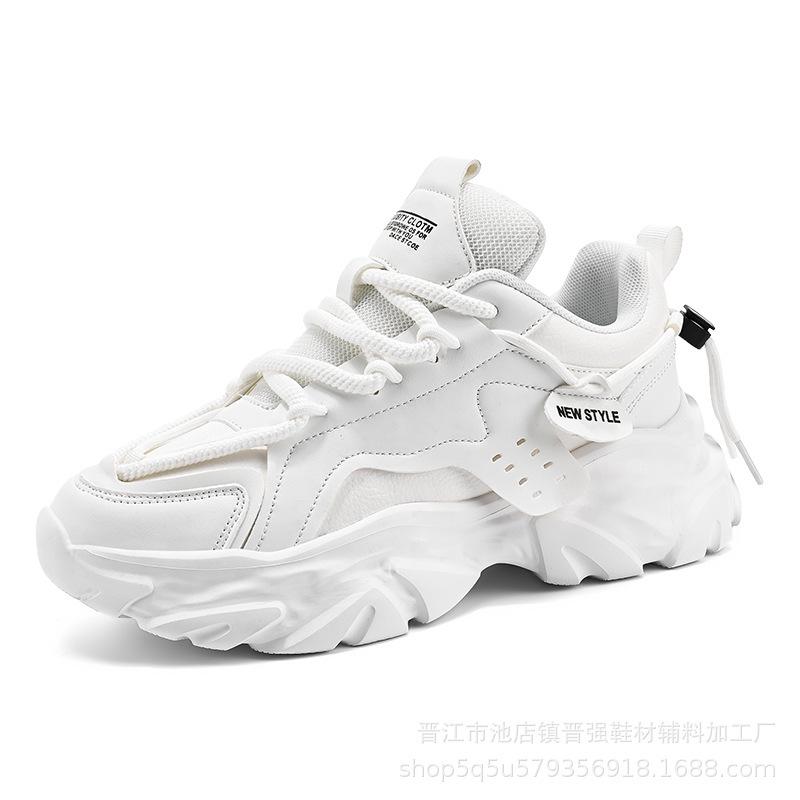 

Super fire men s shoes autumn and winter new thick-soled heightening shock absorption dad shoes men s trendy brand high-end casual sports trendy shoes 39 белый
