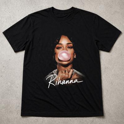Μπλουζάκι Rihanna Pop Μουσικής Γραφικό Unisex Unisex Παιδικό Μαύρο Ιδέα Δώρου