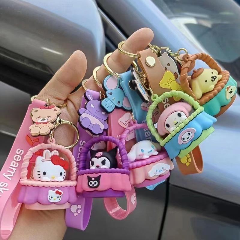 One creative cartoon Sanrio rocking doll keychain pendant, a cute and exquisite multi-purpose bag and car key pendant, suitable