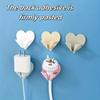 Heart Power Cord Plug Bracket Wall Mounted Cartoon Adhesive Hook Socket Storage Rack Holder Home organizer
