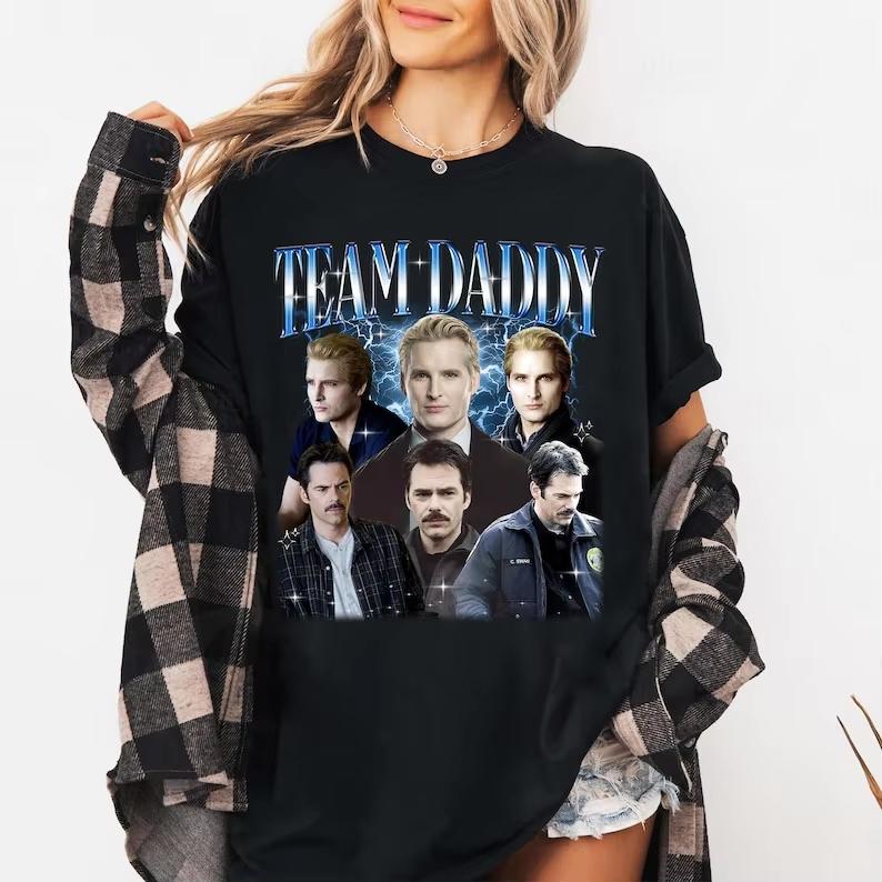 2025 Summer Men Women Retro Y2K Casual Tops for Couple Team Daddy Twilight Vintage Movie Saga Short Sleeves Print Cotton Tshirt