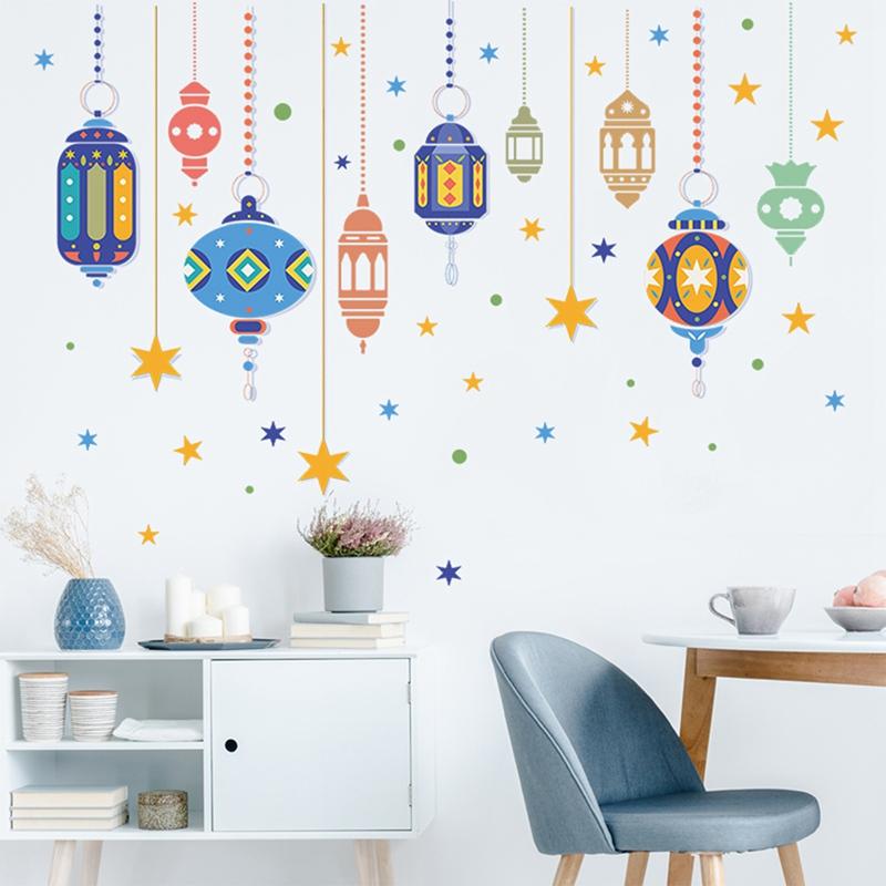 Eid Mubarak Wall Stickers Kareem Ramadan Decoration 2026 For Home Islamic Muslim Party Decor Mubarak Ramadan Window Sticker Gift