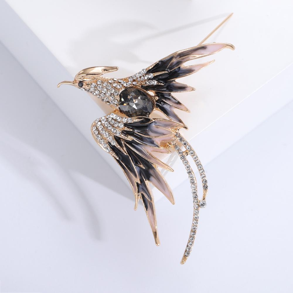 

Мода Изысканные Эмалевые Значки Броши Феникс с Кристаллами для Женщин Леди Элегантная Вечеринка Банкет Платье Украшение Значки Значок