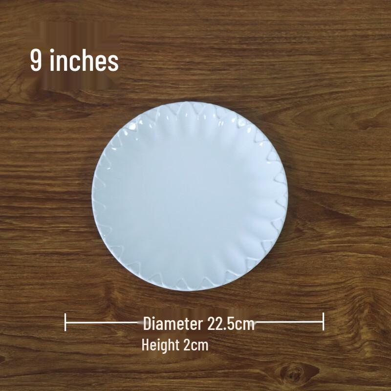 White Melamine Commercial Round Serving Plates