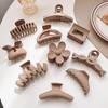 Autumn/Winter Milk Coffee Claw Clip Collection: Versatile Cutout Hair Clip for Thick Hair