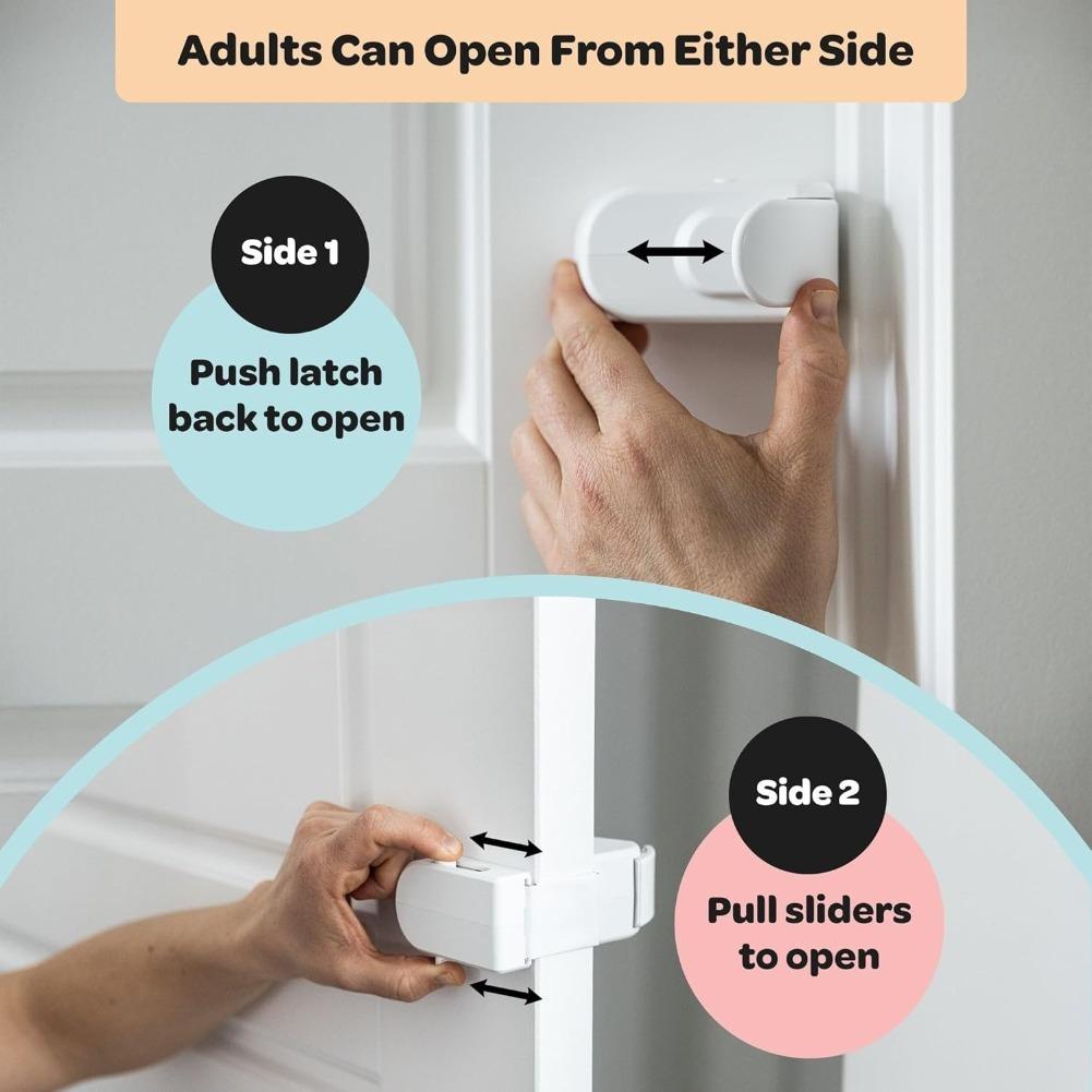 Snap-On Door Lock Tool-Free Installation Adhesive-Free Baby Child Safety Lock Easy Mount Prevent Kids From Opening Doors