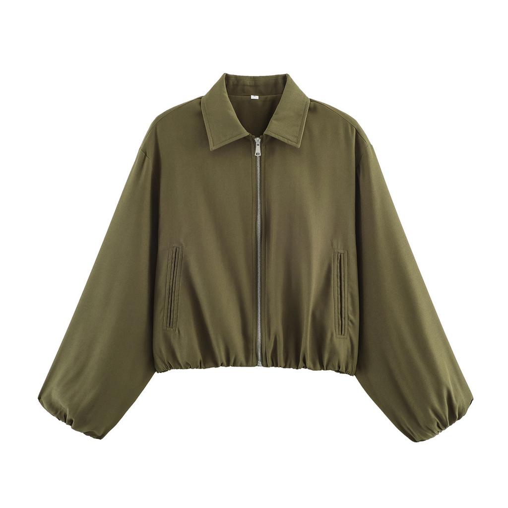  European and American style, new women's clothing, fashionable, casual and versatile 4-color fluffy zipper jacket