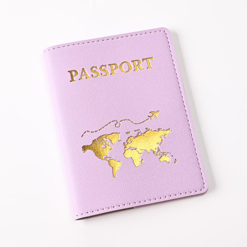 Thickened PU Leather Map-Stamped Luggage Tag & Passport Holder Set