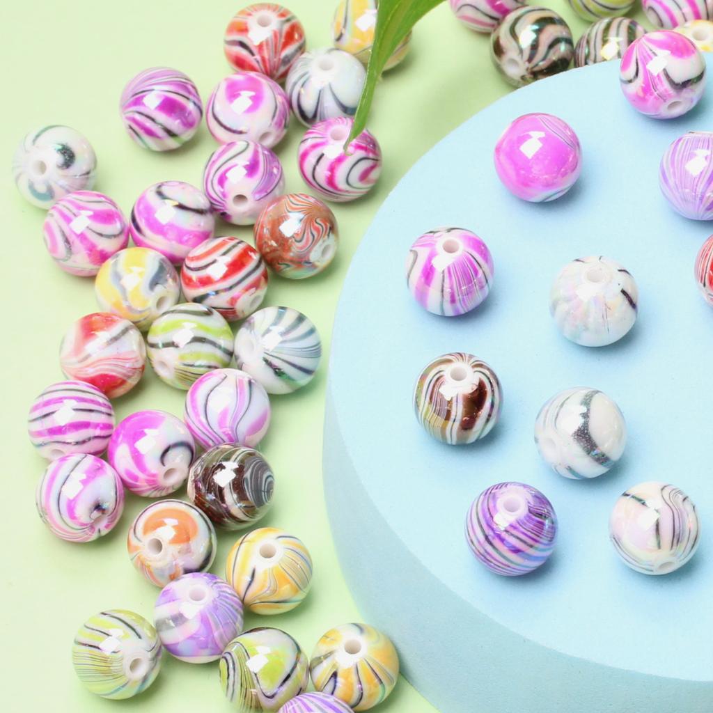 10/12/14mm 20/10/5 Stücke Gemischte farbe Streifen AB Acryl Lose Perlen Für Schmuck Machen DIY Armband Halskette anhänger Schmuck Zubehör