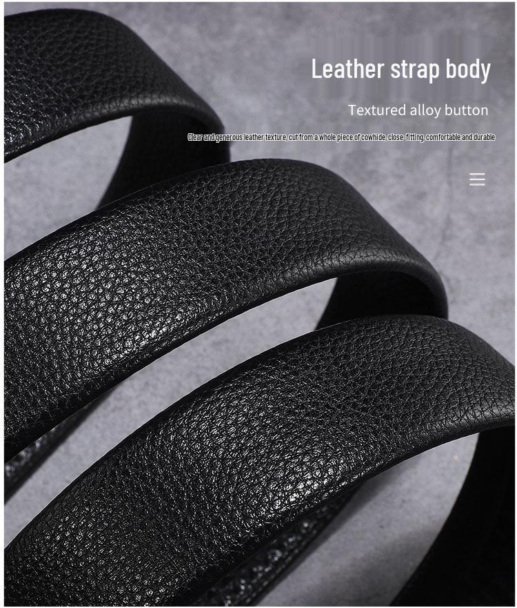 Men's Trendy Automatic Buckle Leather Belt - Versatile, Casual, and Simple Design