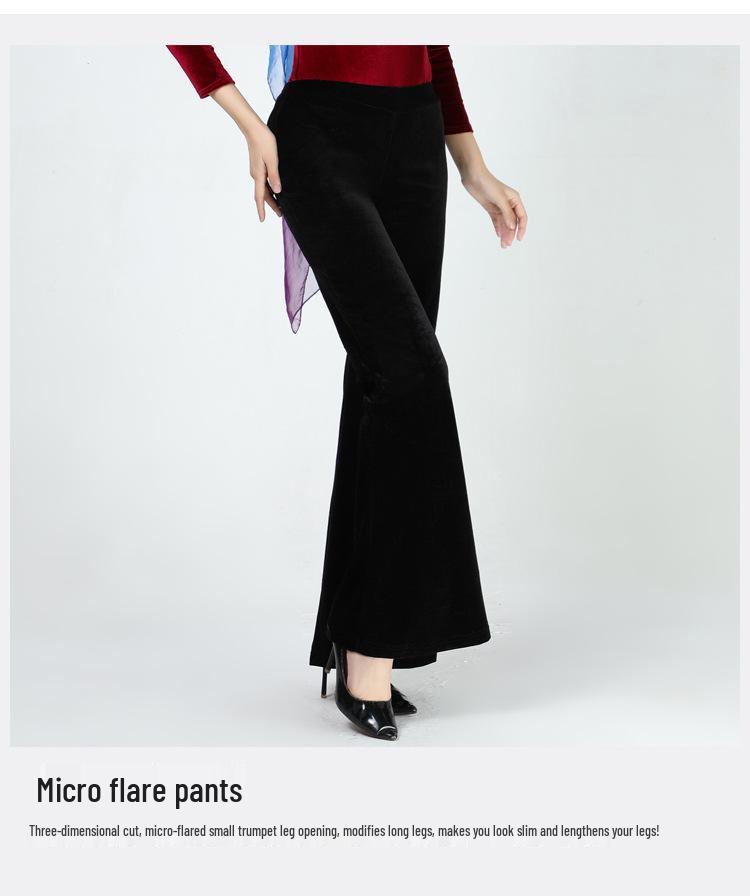 Women's Elegant Gold Velvet Slimming Practice Set for Autumn/Winter