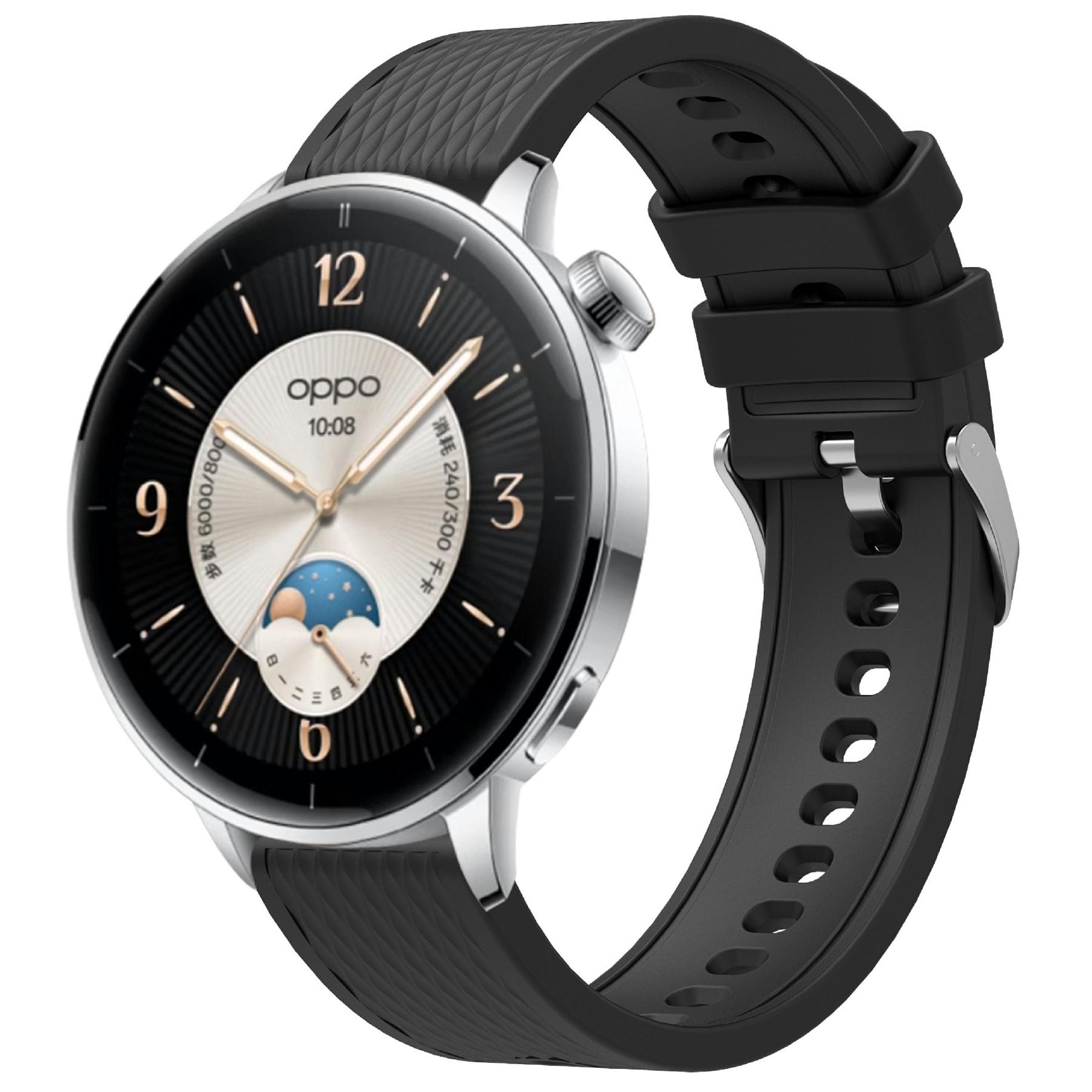 

For Oppo Watch X2 Mini Watch Band 18mm Rhombic Texture Silicone Wrist Strap Black