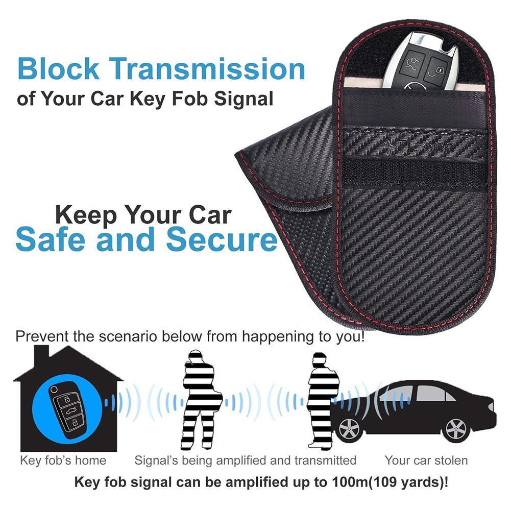 2/4Pcs Card Car Keys Case FOB Signal Blocker Bag RFID Shielding Key Credit Card Bags Organizer for Privacy Protection