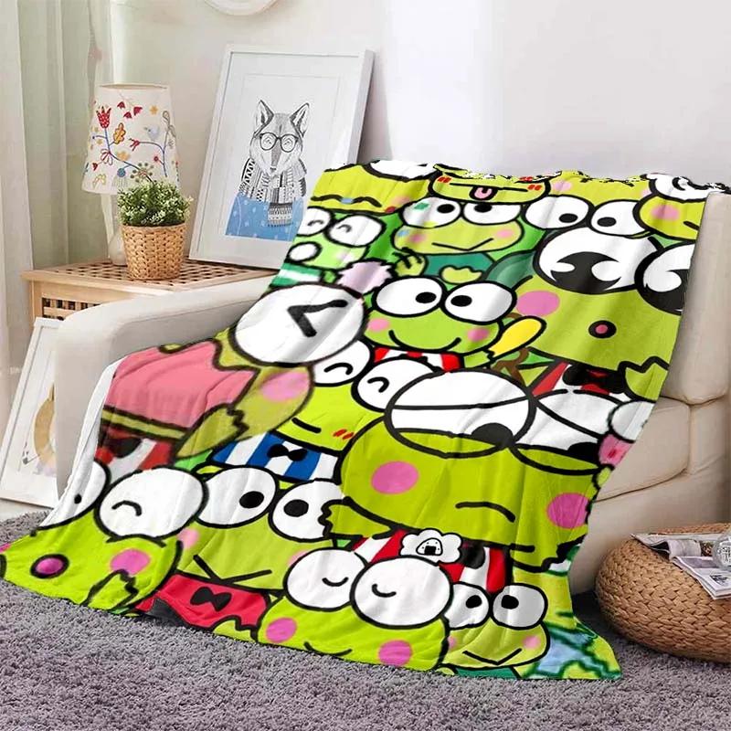 3D Printed Big -eyed Frog Card Kero Kero Keroppi Blanket Living Room Bedroom Sofa Cover Blanket Children s Nap Sleeping Blanket 75x90cm