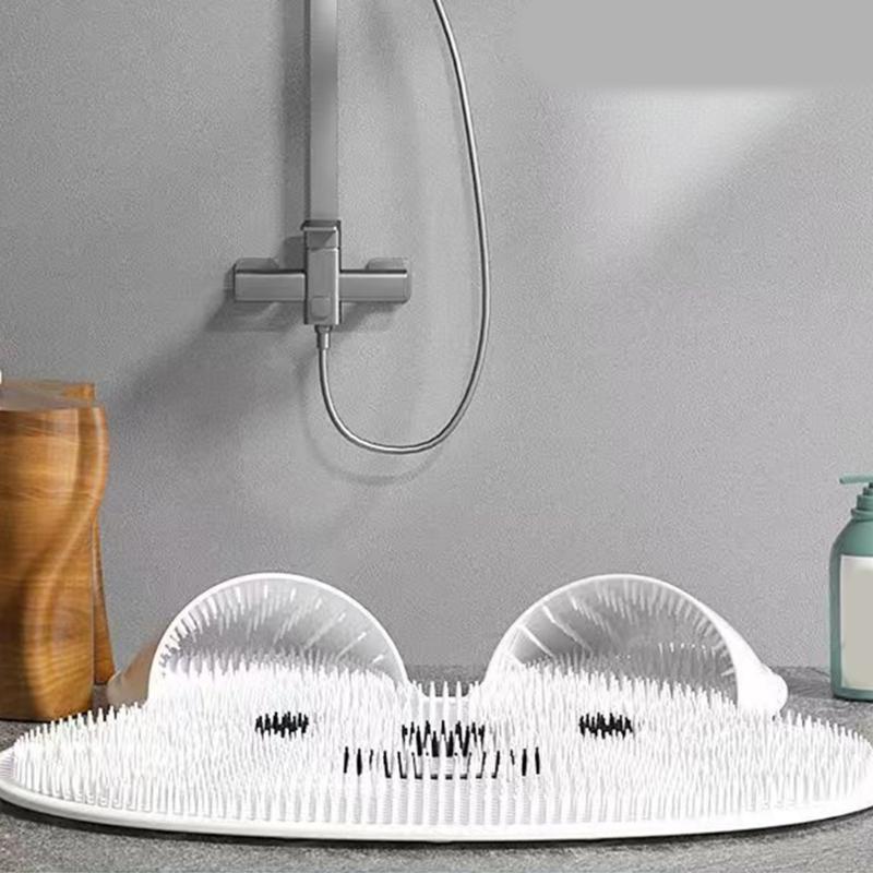 Tappetino da Bagno in Silicone con Texture Esfoliante Design Coniglio Antiscivolo Tappetino per Doccia per Massaggio ai Piedi 30cm