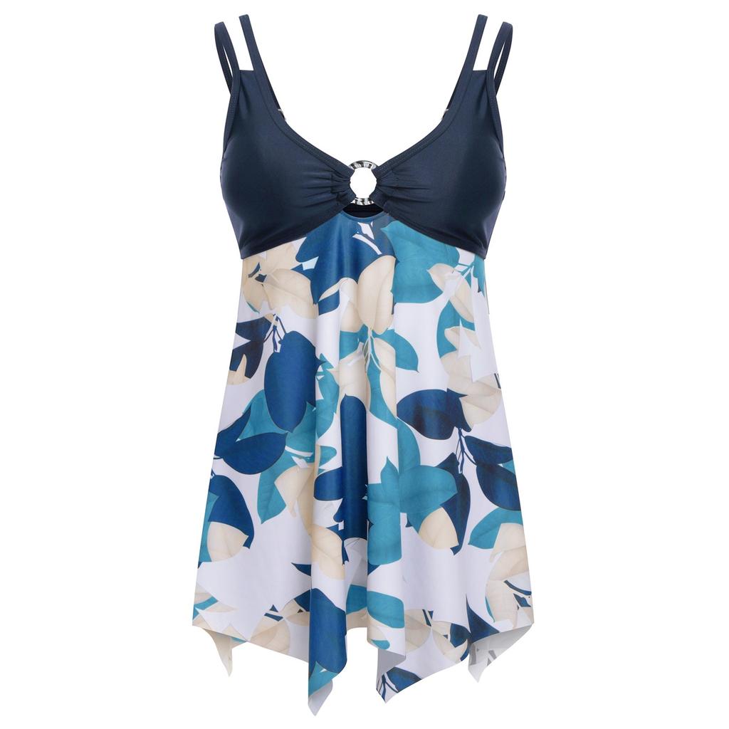 Buy Women Splicing Print Split Swimwear Bathing Swimwear High Waist Swimsuit at affordable