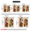 2pcs,2D Plane Printing Window Curtain Vintage Santa Claus Durable 100% Polyester Fabric (without Rod) Outdoor Decorations for
