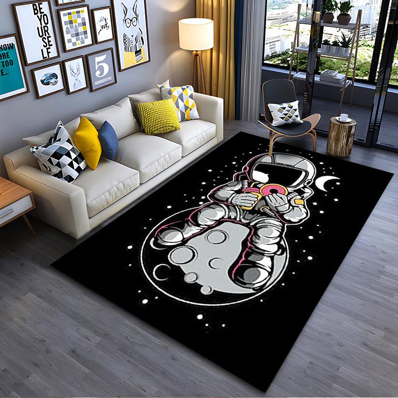 

Creative Rug with Astronaut and Rocket Design Suitable for use as an anti-slip game mat for living room and bedroom sofas 40x60cm( 15x23in )