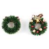 (2 Pcs)55*55mm Mini Wreath Pendant Merry Christmas Bell Wreaths Gift Wrapper Christmas Accessories Phone Pendants Decoration