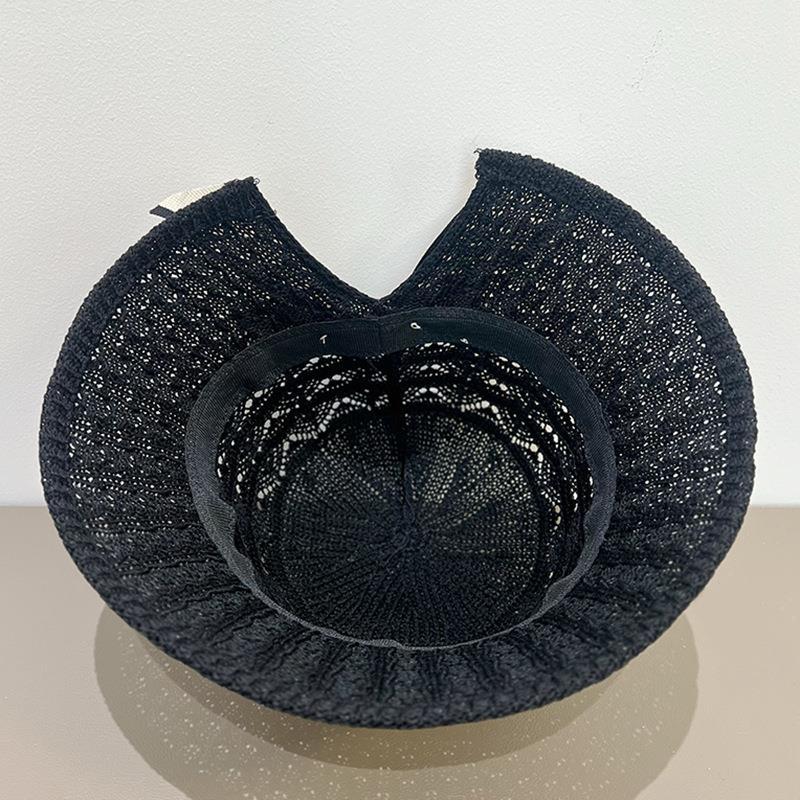 Color Matching Bucket Hat Women's Sweet Bow Hollow Breathable Basin Hat Spring and Summer Sun Protection Hat