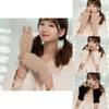 Stylish Womens Knit Faux Cashmere Winter Gloves Thick Warm Half Finger Comfort