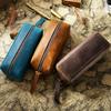 Retro Crazy Horse Leather Large Capacity Pencil Case