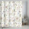 Waterproof Botanical Floral Shower Curtain Bathroom Decor Cottagecore Style Print Nature Garden Washable 180x180cm