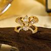 Creative Irregular Copper Cubic Zirconia Nail Cover Ring for Women Versatile Luxury Fashion Nail Finger Ring Hand Accessory