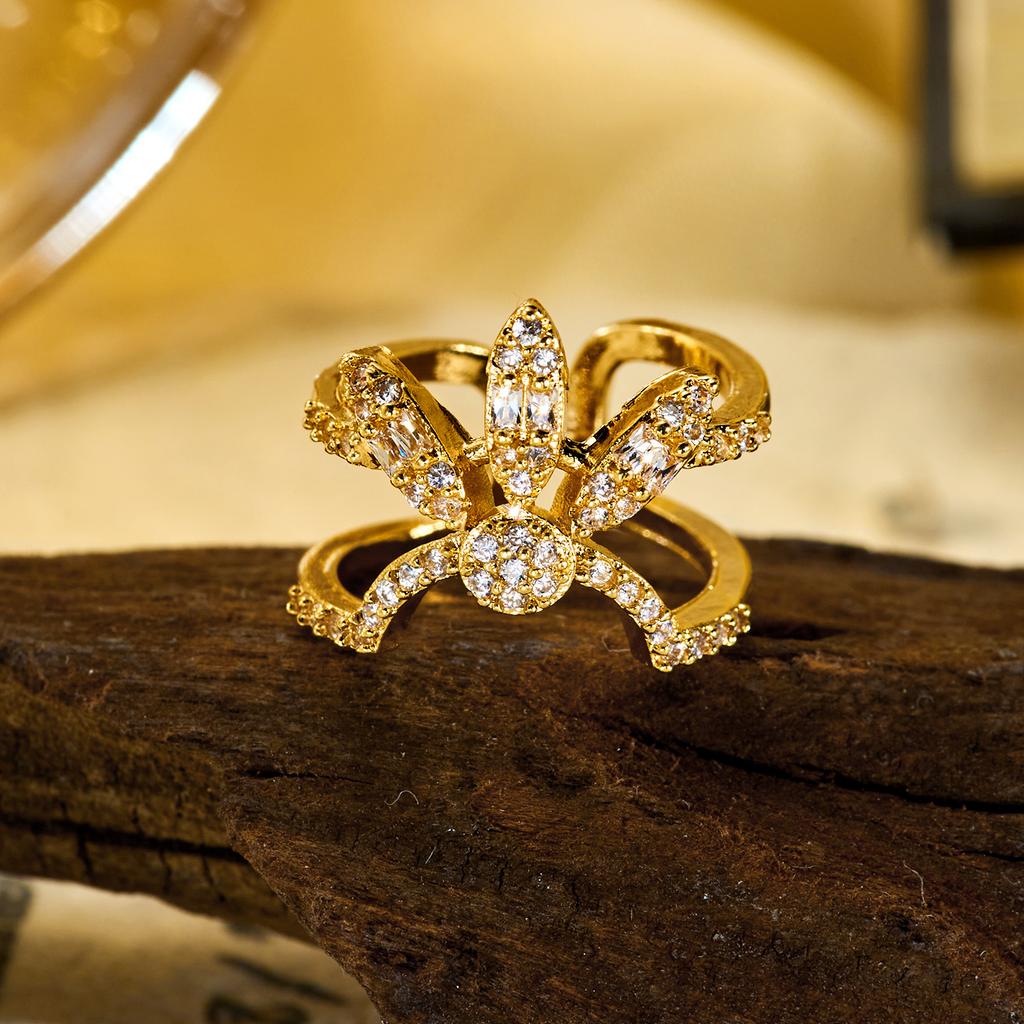 Creative Irregular Copper Cubic Zirconia Nail Cover Ring for Women Versatile Luxury Fashion Nail Finger Ring Hand Accessory