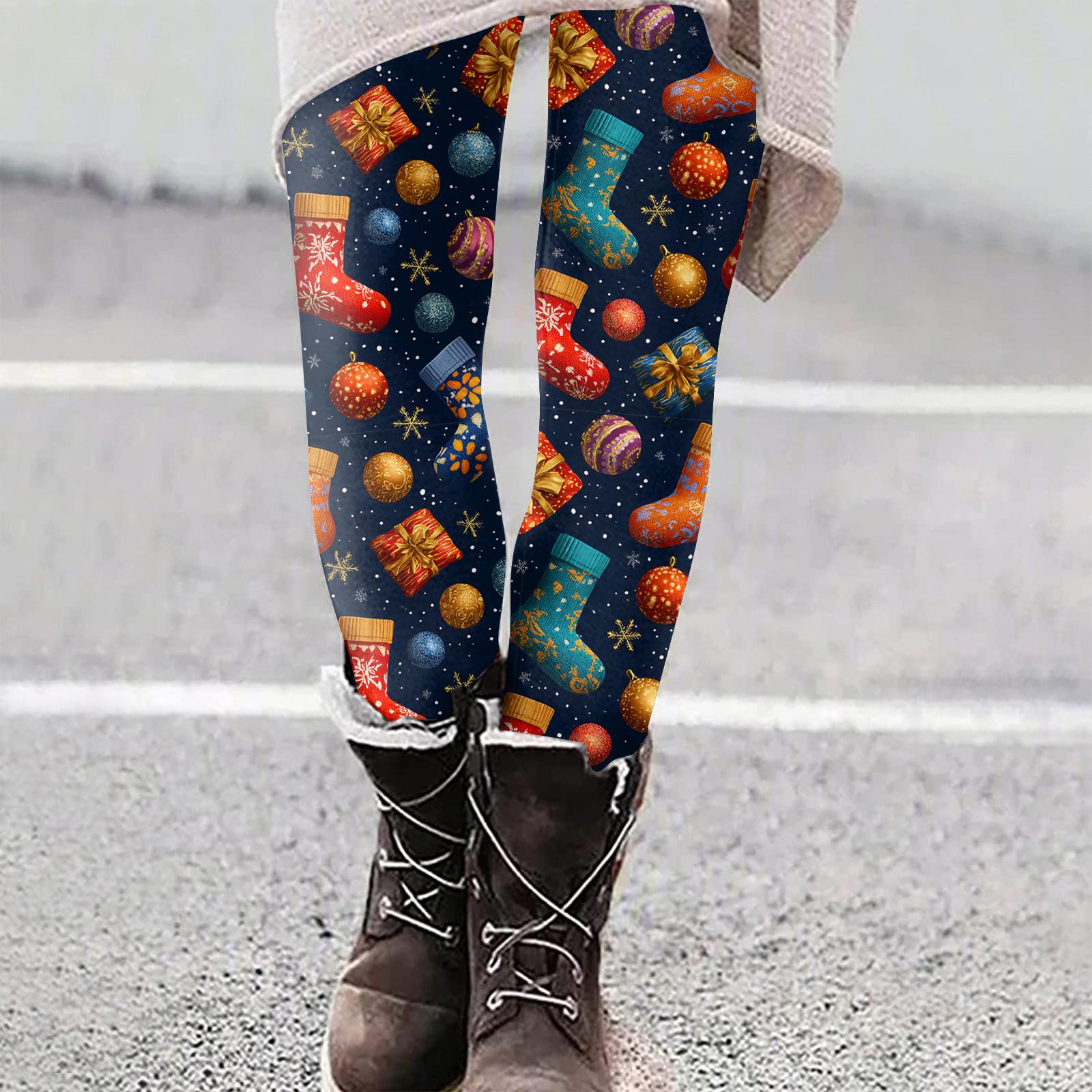 

Женские рождественские облегающие эластичные повседневные брюки для йоги XL