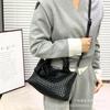 High Texture Pure Hand-woven Bag Double Handbag 2025 Spring and Summer New Women's Bag Fashion Shoulder Messenger Bag