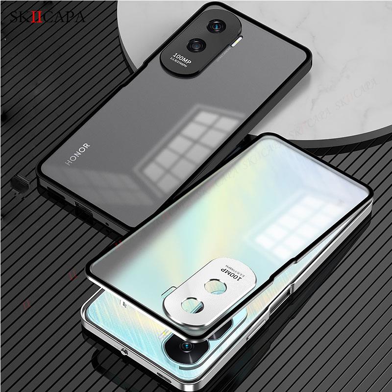 Tempered Glass Phone Case For Huawei Honor 90 Aluminium Alloy Bumper Cover For Huawei Honor 90 Pro X50i Slim Shockproof Cover