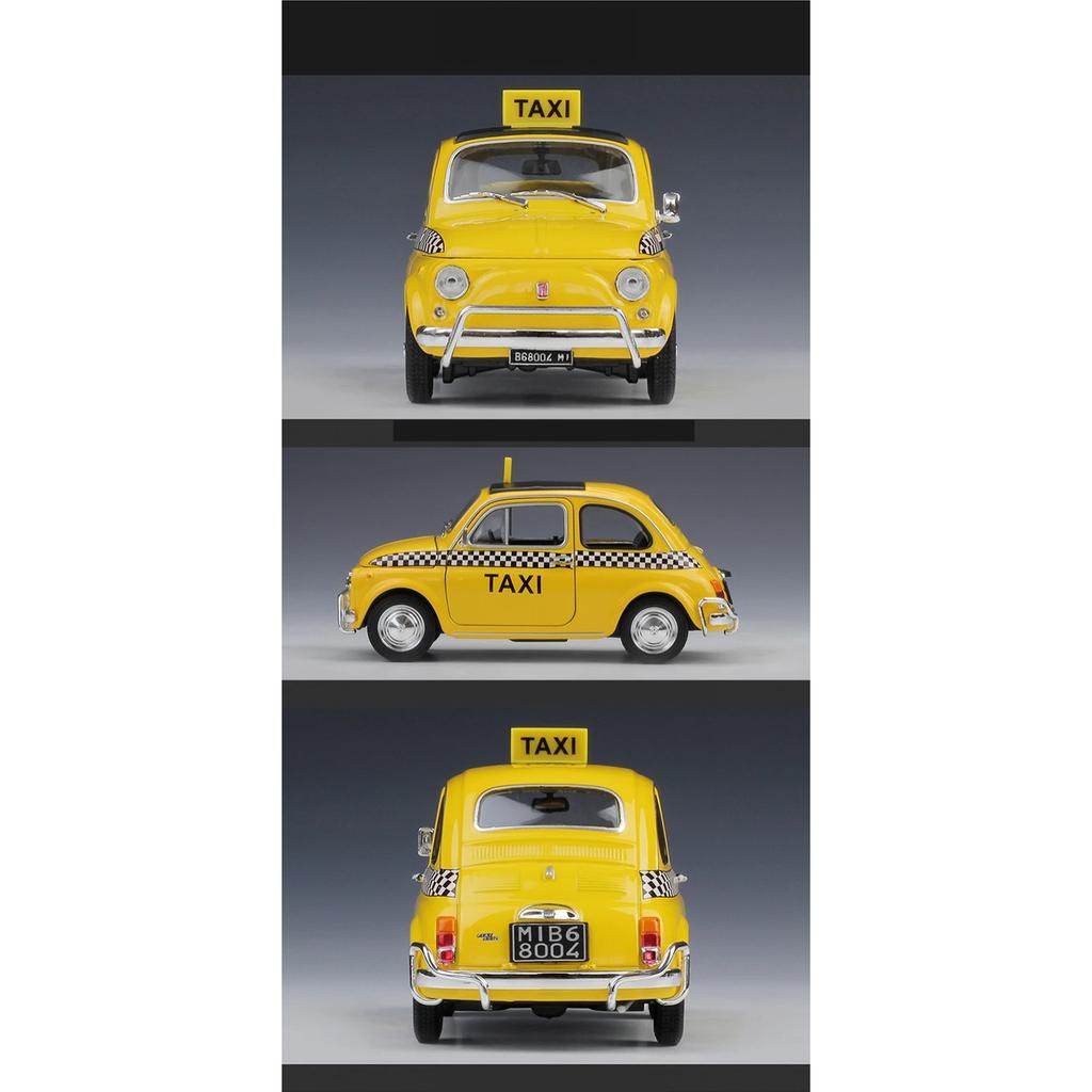 Welly 1/24 Nuova Fiat 500 Alloy Scale Car Model Diecast Metal Miniature Car Static Collection Children Toy Car Vehicles Gifts