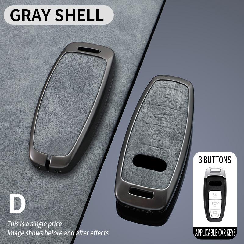 

Сплавна Шкіряна Кришка-Чохол Оболонка Брелок для Автомобільного Пульта Ключа для A3 A4 B9 A6 A7 4K A8 E-tron Q5 Q8 C8 D5 SQ8 Сумка для Захисту Ключа