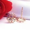 Purple Gold Hollow Flower Stud Earrings Women'S Small Temperament Colored Gold Plated Rose Gold Earrings